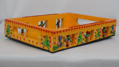 Artisan Hand-Painted Tray – Wooden Decorative Tray for Tea & Snacks
