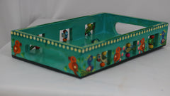Artisan Hand-Painted Tray – Wooden Decorative Tray for Tea & Snacks