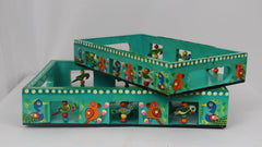 Artisan Hand-Painted Tray – Wooden Decorative Tray for Tea & Snacks Wooden Lacquerware