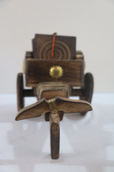 Village Vibe – Wooden Bullock Cart with Artistic Coasters
