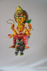 Decorative Wooden Ganesh Hanging – Handmade Spiritual Wall Accent