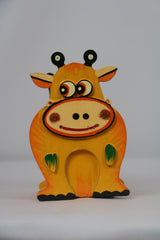 Colorful Cow-Themed Pen Stand – Handcrafted Wooden Desk Accessor