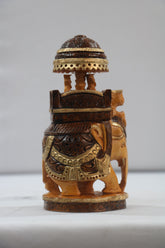 Traditional Wooden Hand-Made Painted Elephant Ambari | Perfect for Home & Gift