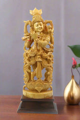 Beautiful Krishna Wood Sculpture – Perfect for Temple or Home ESHWAR HANDICRAFTS