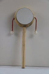 Wooden Handmade Damru Rattle – Traditional Musical Toy for Kids