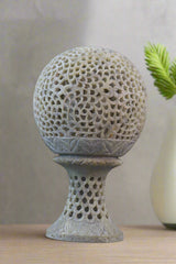 Globe with Intricate Taj Mahal Jali Carving – Heritage Indian Handicraft