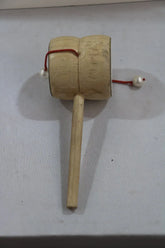 Wooden Handmade Damru Rattle – Traditional Musical Toy for Kids Wooden Toys
