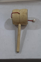 Wooden Handmade Damru Rattle – Traditional Musical Toy for Kids