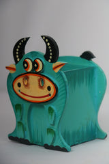 Colorful Cow-Themed Pen Stand – Handcrafted Wooden Desk Accessor