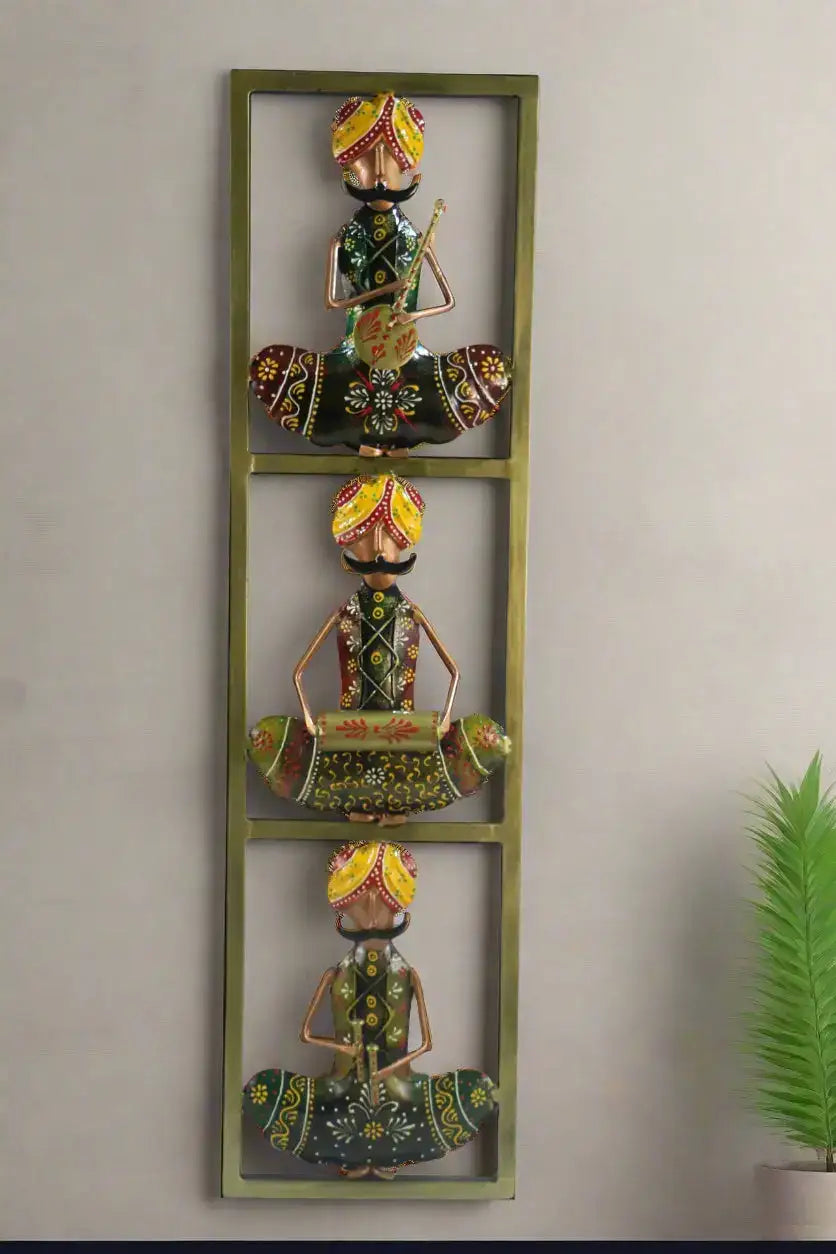 Iron Rajasthan Sardar Musician Wall Hang Iron Decorative