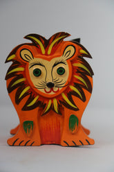 Colorful lion-Themed Pen Stand – Handcrafted Wooden Desk Accessor