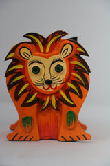 Colorful lion-Themed Pen Stand – Handcrafted Wooden Desk Accessor