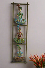 Iron Hand-painted 3 Sardar Musicians Frame Wall Decor Hanging Iron Decorative