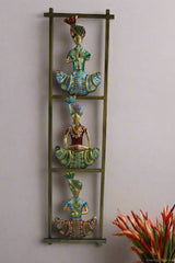 Iron Hand-painted 3 Sardar Musicians Frame Wall Decor Hanging
