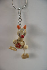Natural Wood Cat Key Rings – Stylish & Lightweight Keychains