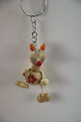 Natural Wood Cat Key Rings – Stylish & Lightweight Keychains Wooden Toy