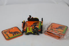 Wooden Coaster Set with Hand-Painted Designs – Home & Kitchen