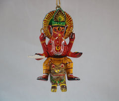 Decorative Wooden Ganesh Hanging – Handmade Spiritual Wall Accent