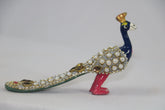 Hand-Painted Metal Peacock with Stone Work | Decorative Art Figurine maruthi handicrafts
