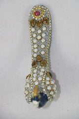 Hand-Painted Metal Peacock with Stone Work | Decorative Art Figurine