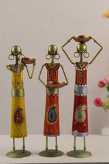 Iron Figurine Tagari Doll Light Candle Holder Set of 3