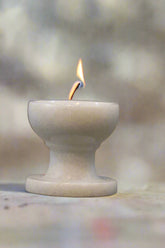 Marble Diya on Stand – Auspicious Lighting for Temple & Home