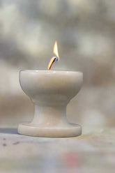 Marble Diya on Stand – Auspicious Lighting for Temple & Home Marble Soft Stone