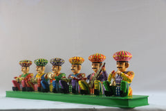 Musical Band Showpiece Set – 6 Hand-Painted Figurines on Base for Home Decor