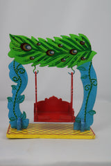 Wooden Miniature Jhula – Ethnic Swing Decor for Krishna or Dolls