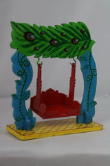 Wooden Miniature Jhula – Ethnic Swing Decor for Krishna or Dolls Wooden Lacquerware