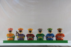 Musical Band Showpiece Set – 6 Hand-Painted Figurines on Base for Home Decor