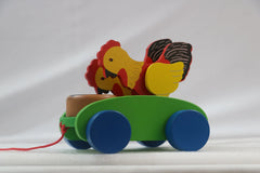Handcrafted Channapatna Pull Toy for Kids – Wooden Pull-Along Toy Wooden Lacquerware&toys
