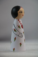 Cute Girl Peg Doll – Eco-Friendly, Handcrafted with Non-Toxic Colors BHARAT HANDICRAFTS