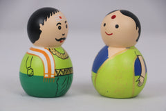Traditional Couple Dolls in Non-Toxic Green – Perfect Cultural Decor