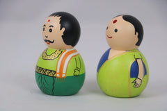 Traditional Couple Dolls in Non-Toxic Green – Perfect Cultural Decor BHARAT HANDICRAFTS