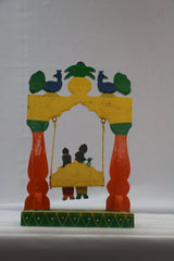 Handmade Radha Krishna in Jhula – Traditional Channapatna Wooden Art Wooden Lacquerware&toys
