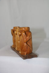 Hand-Carved Three Wise Monkeys Sculpture | Traditional Wooden Art