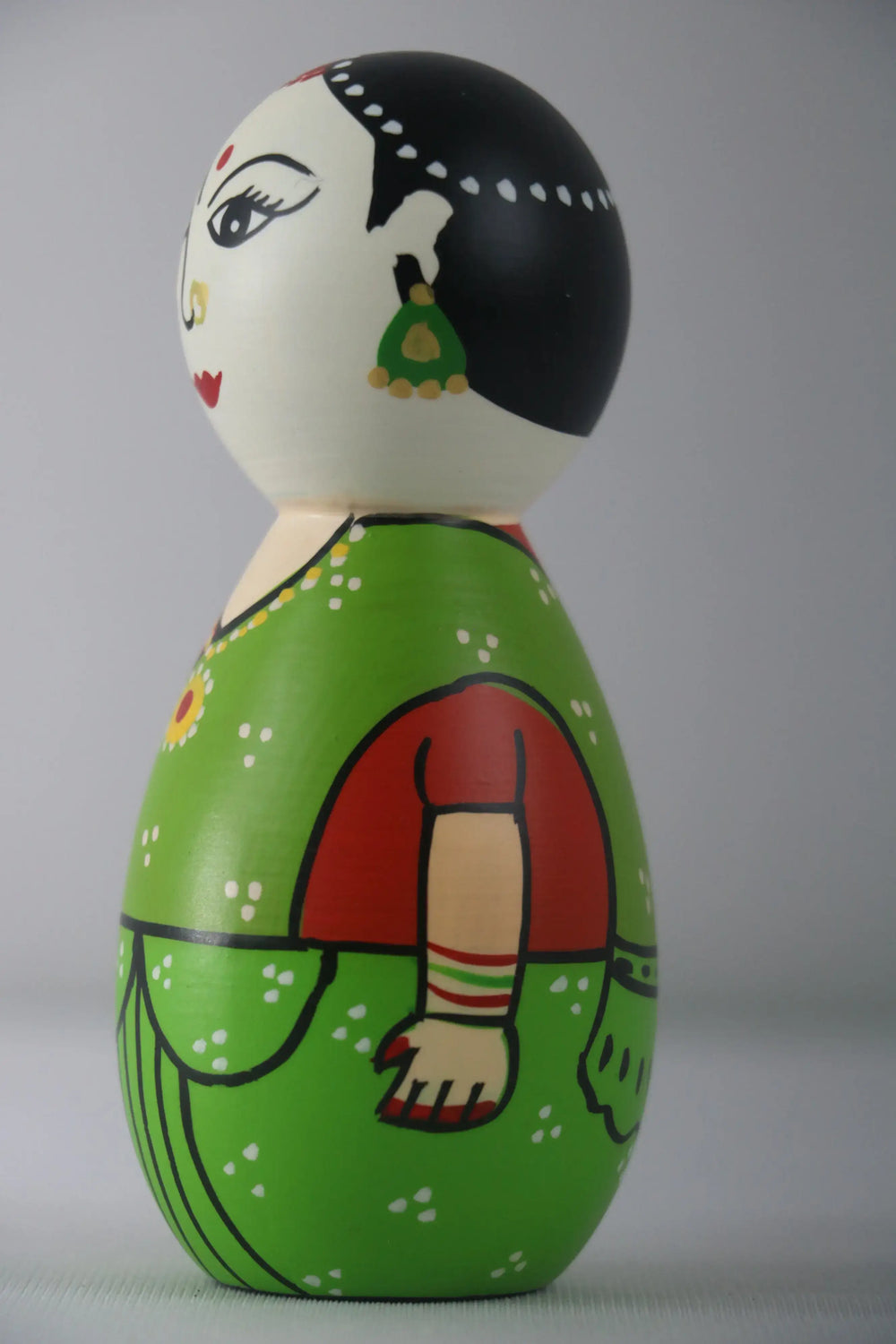 Beautiful Women Peg Dolls – Handcrafted with Non-Toxic Colors Wooden Lacquerware&toys