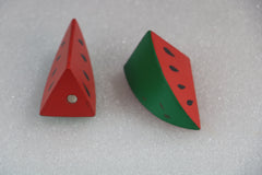 Wooden Watermelon Magnets Non-Toxic Color