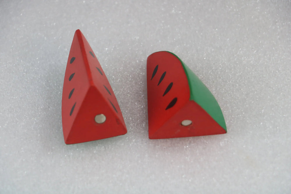 Wooden Watermelon Magnets Non-Toxic Color BHARAT HANDICRAFTS