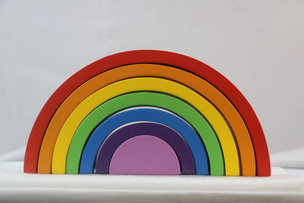 Colorful Wooden Rainbow Toy – Montessori-Inspired & Non-Toxic Wooden Lacquerware&toys