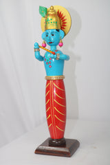 Channapatna Wooden Standing Krishna – Traditional Hand-Painted Idol