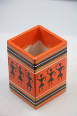 Handcrafted Channapatna Pen Stand – Colorful Hand-Painted Wooden Holder