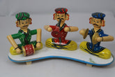 Traditional Channapatna Music Band – Set of 3 Colorful Wooden Men Figurines