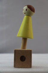 Girl Sculpture on Cube-Shaped Stand – Contemporary Home Decor