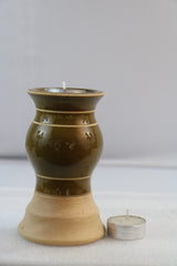 Non-Toxic Colored Candle with Holder & Base – Safe & Stylish