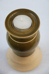 Non-Toxic Colored Candle with Holder & Base – Safe & Stylish