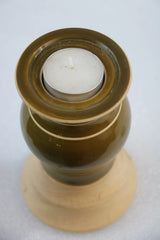 Non-Toxic Colored Candle with Holder & Base – Safe & Stylish Wooden Lacquerware&toys
