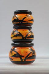 Authentic Channapatna 3-Pot Set – Colorful Handcrafted Decorative