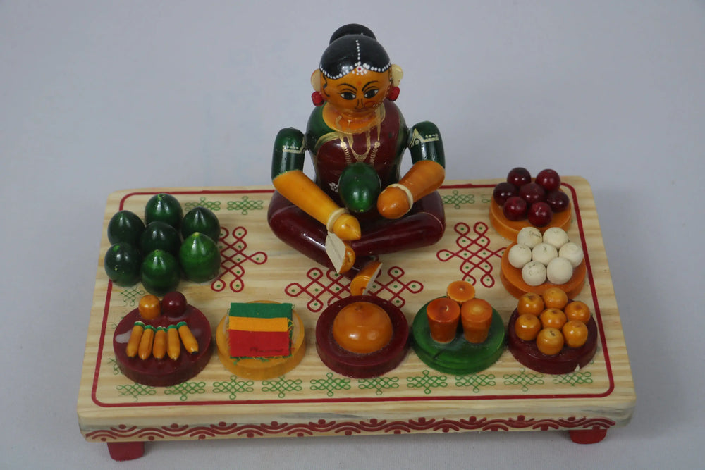 Channapatna Hand-Painted Seemantham Set – Authentic Artisan Artwork SRI_SURYADAYA_CHENNAPATNAM